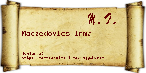 Maczedovics Irma névjegykártya